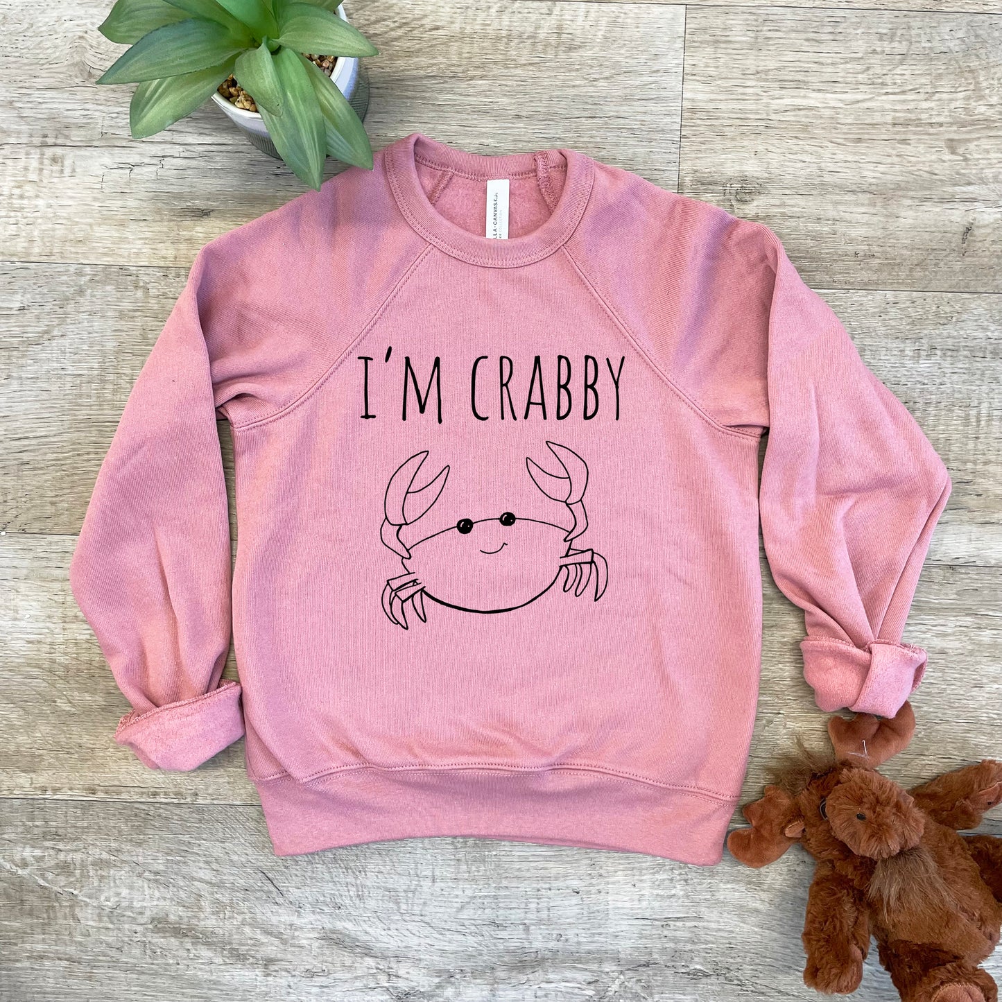 I'm Crabby - Kid's Sweatshirt - Heather Gray or Mauve