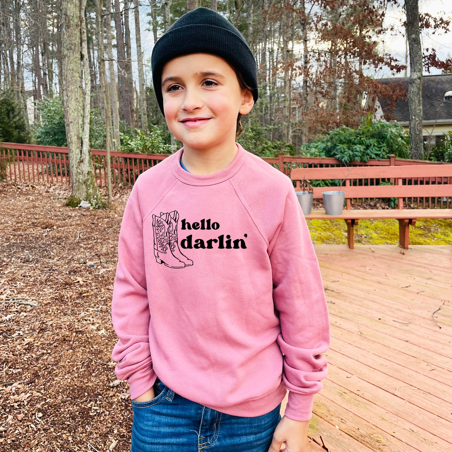 Hello Darlin' - Kid's Sweatshirt - Athletic Heather or Mauve