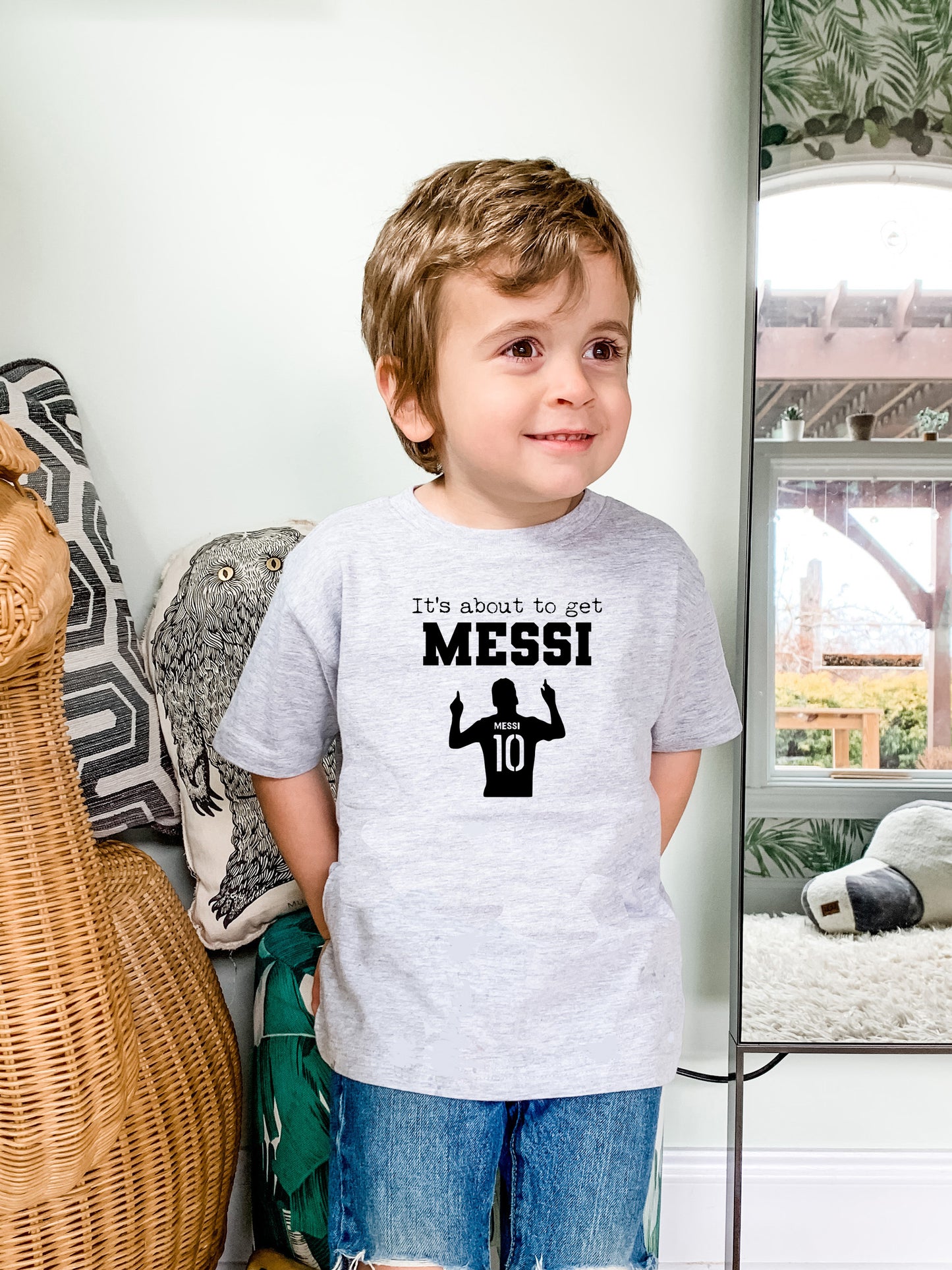 It's About To Get Messi (Soccer) - Toddler Tee - Heather Gray