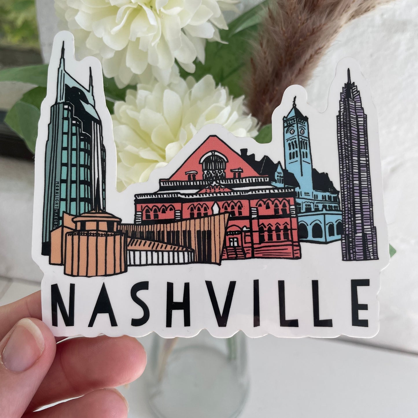 Nashville, Tennessee - Die Cut Sticker - MoonlightMakers