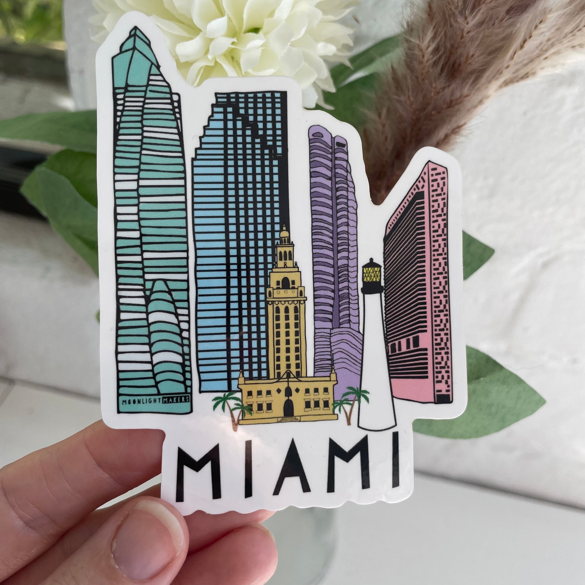 Miami, Florida - Die Cut Sticker - MoonlightMakers