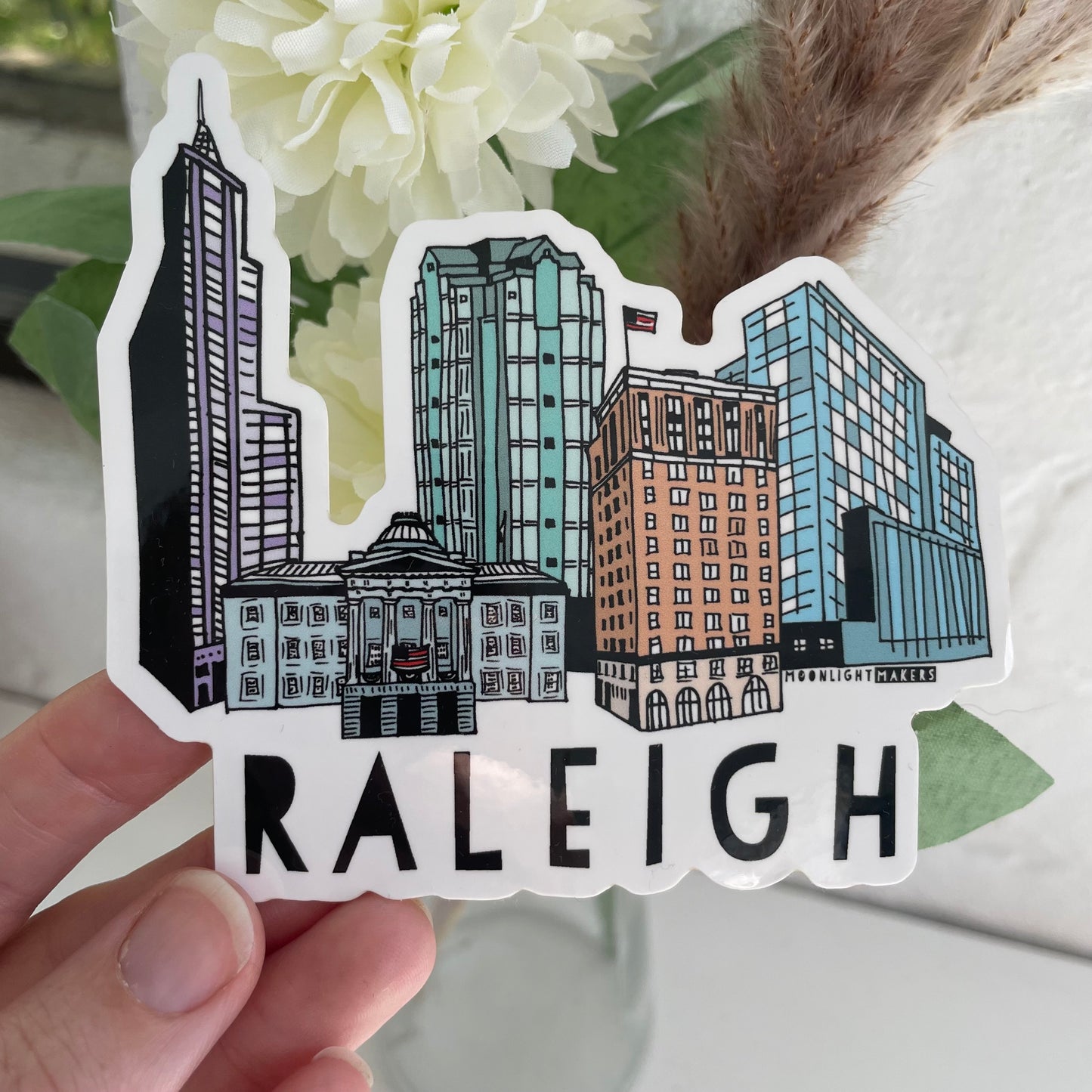 Raleigh, North Carolina - Die Cut Sticker - MoonlightMakers