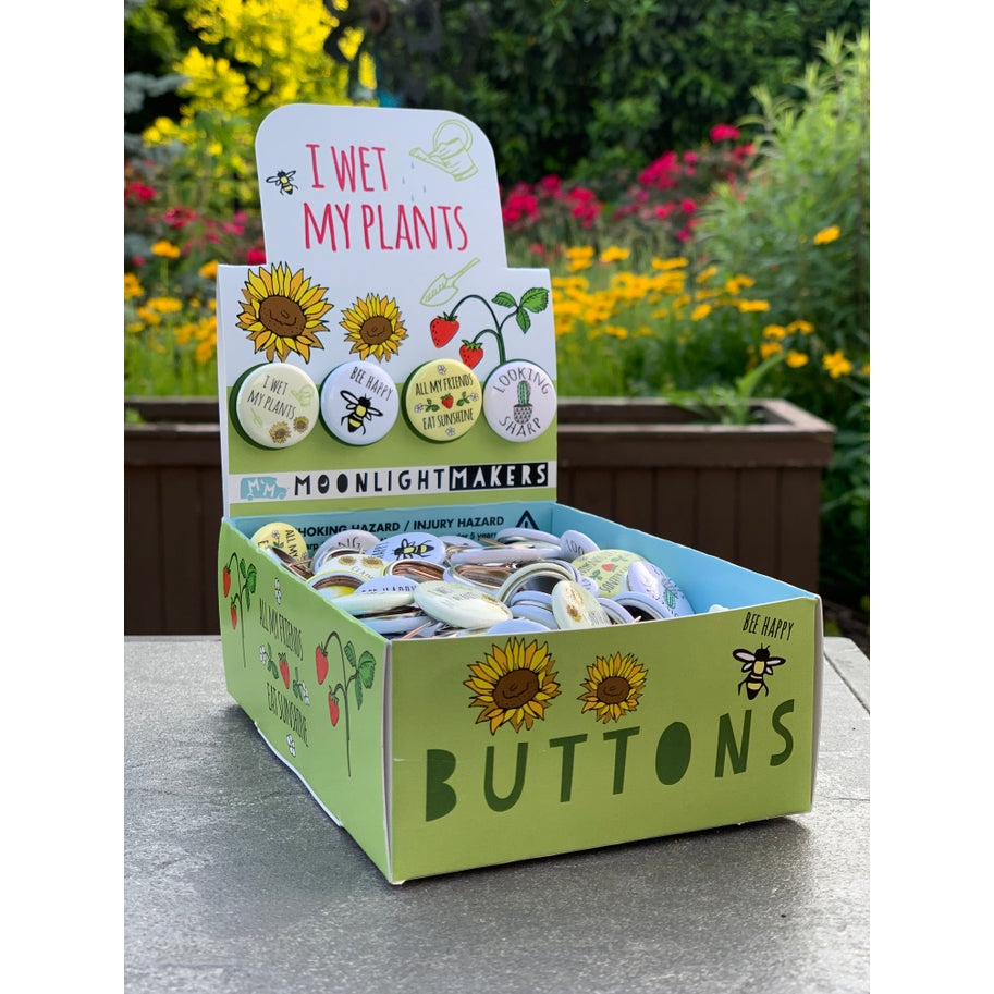 Garden Pin Box - 200 Funny 1" Pins/Buttons - MoonlightMakers