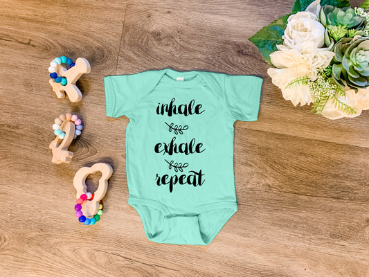 Inhale, Exhale, Repeat - Onesie - Heather Gray, Chill, or Lavender