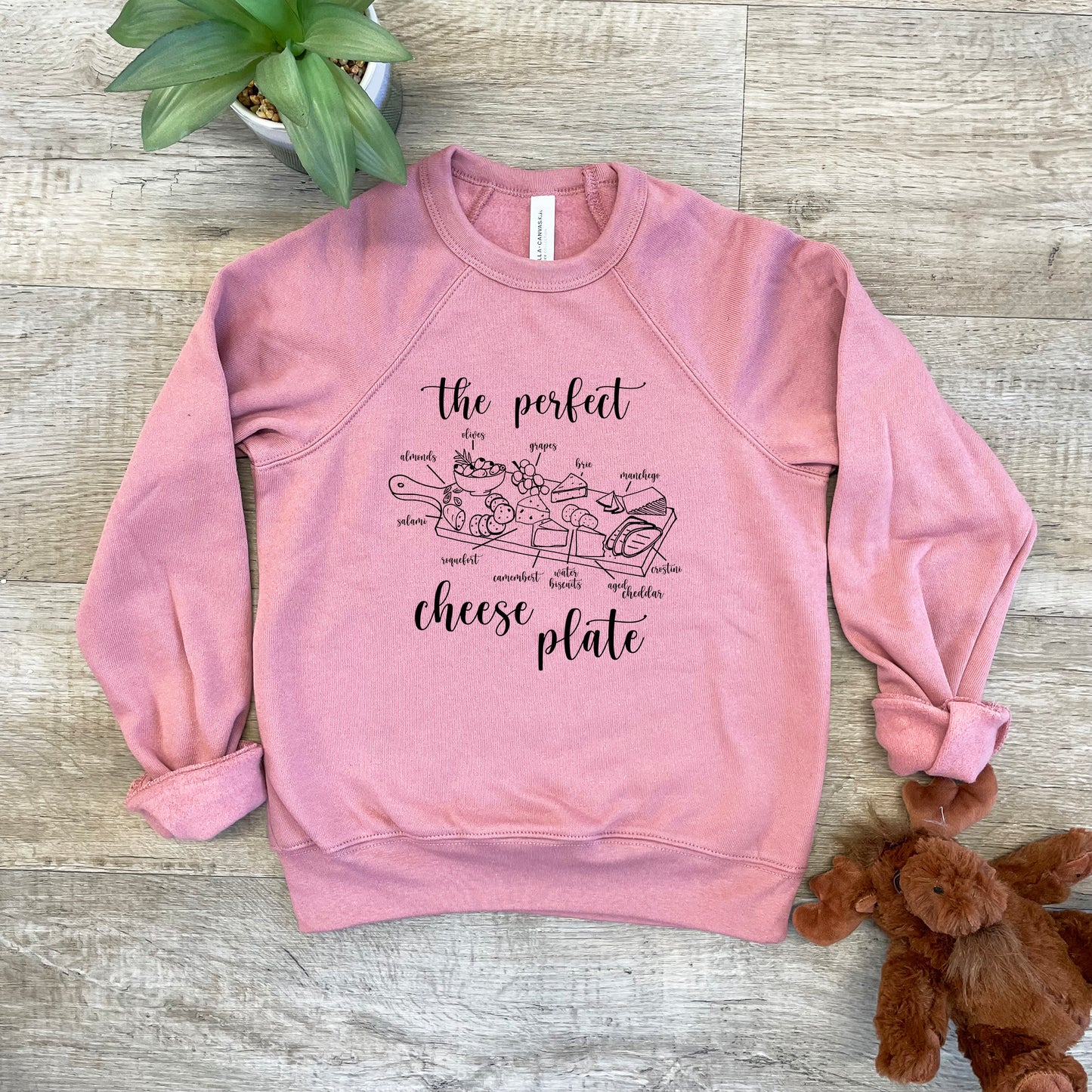 The Perfect Cheese Plate - Kid's Sweatshirt - Heather Gray or Mauve