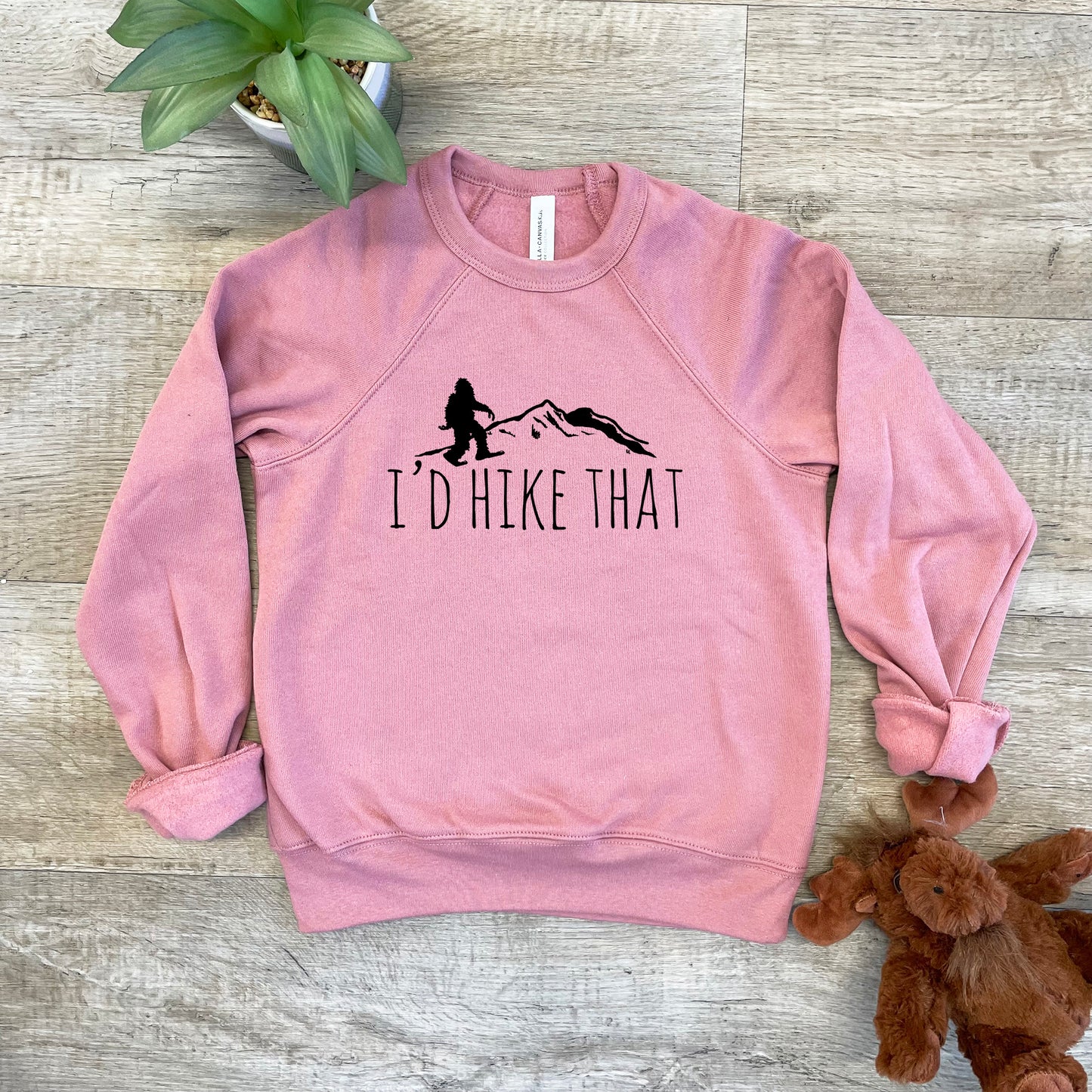 I'd Hike That - Kid's Sweatshirt - Heather Gray or Mauve