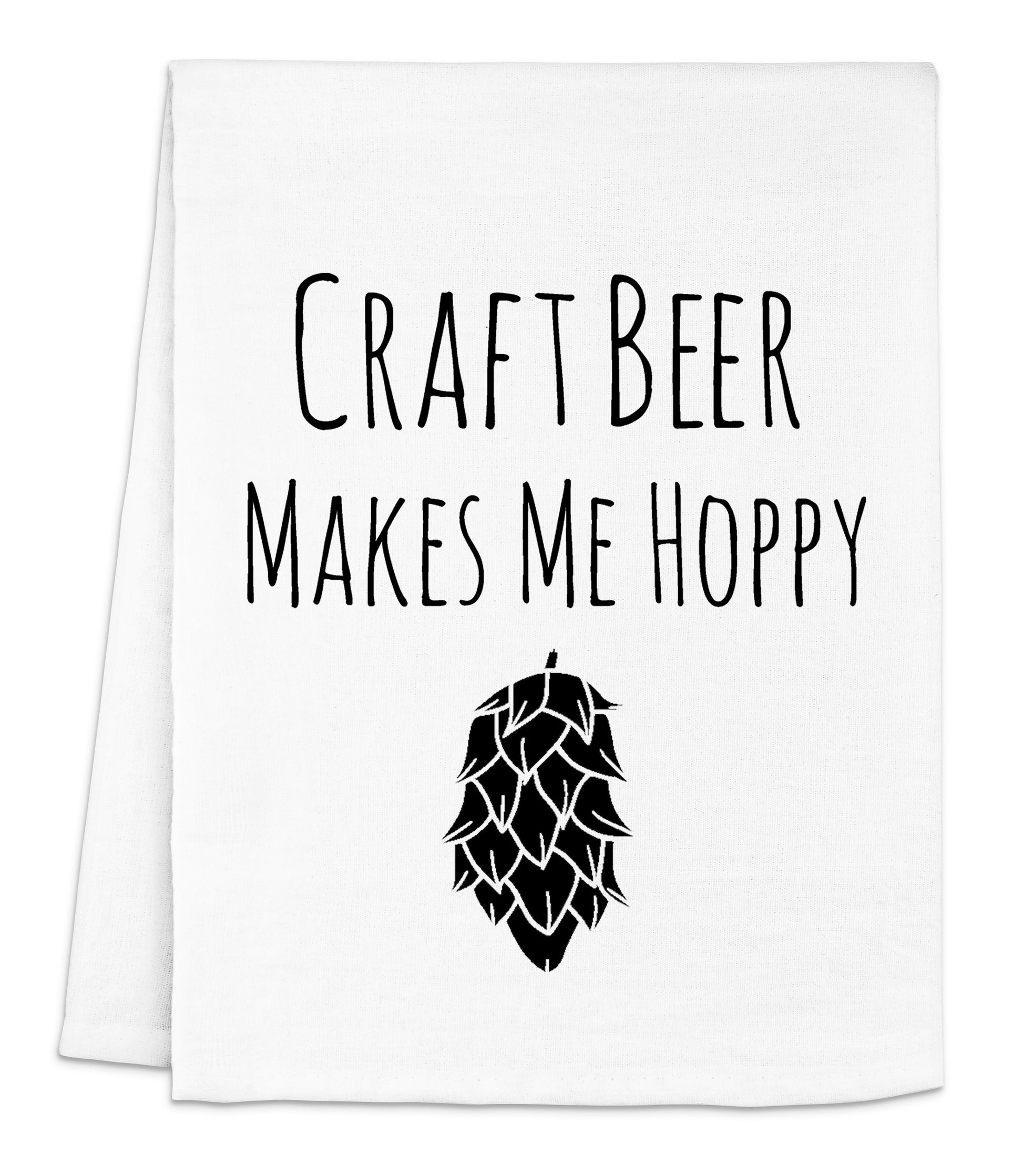 a napkin with a picture of a beer and the words craft beer makes me hop
