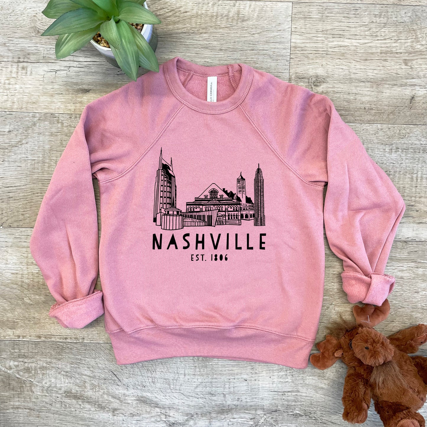 Nashville Skyline - Kid's Sweatshirt - Heather Gray or Mauve