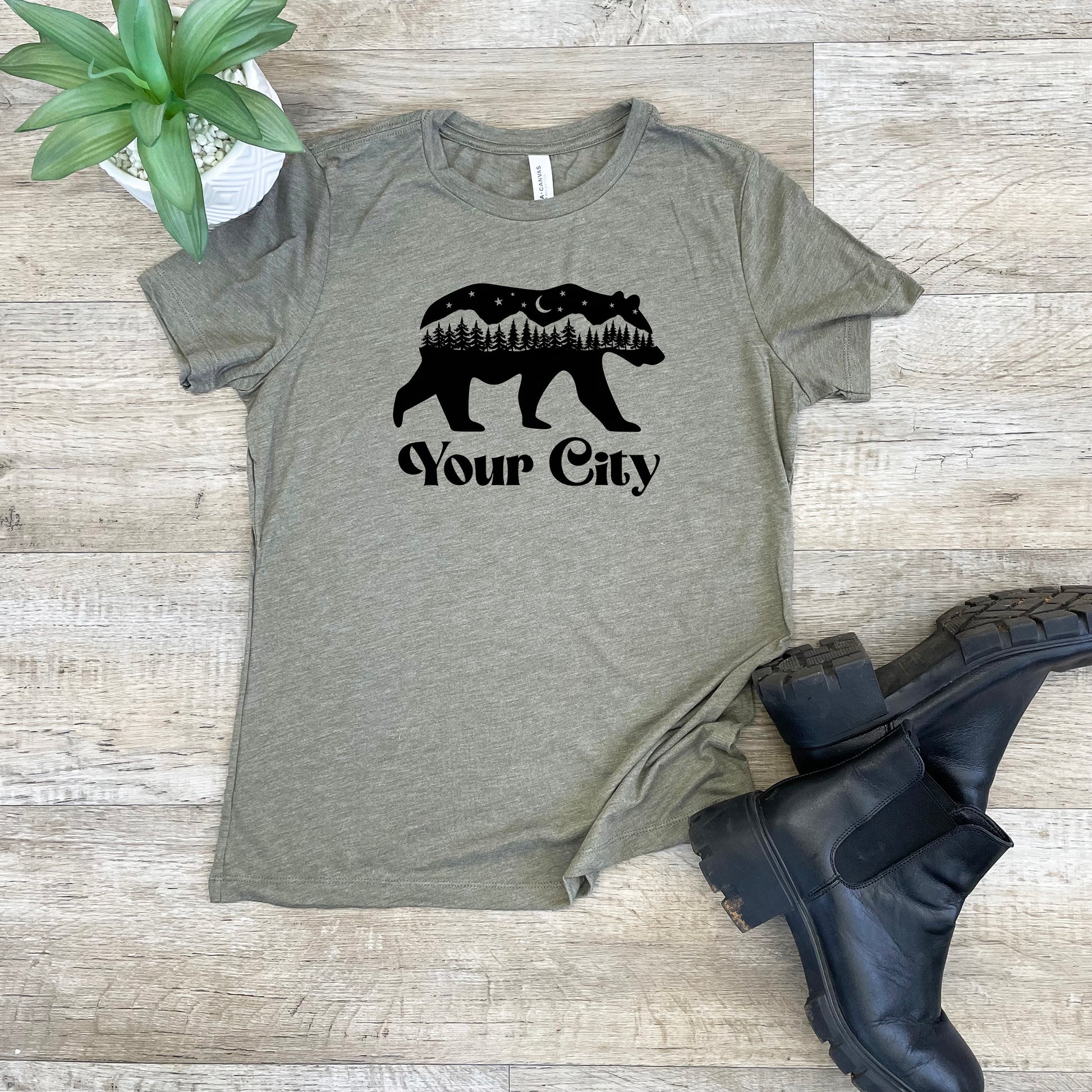 a t - shirt that says your city with a bear on it