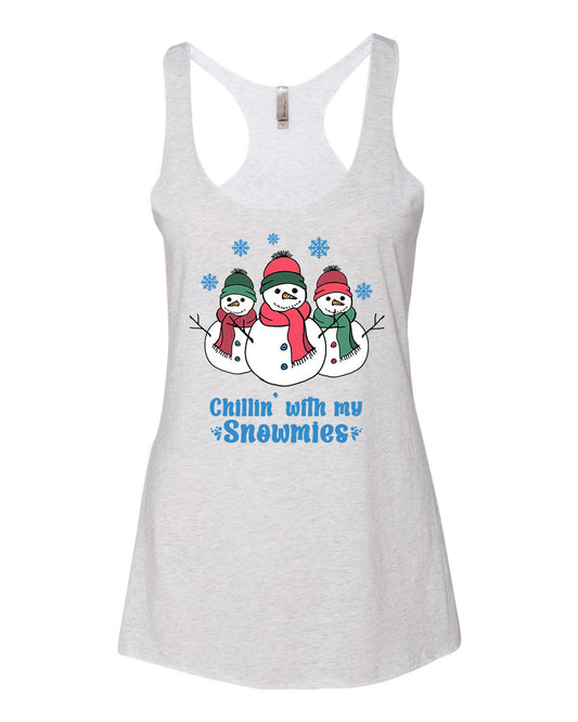 Chillin With My Snowmies - Women's Tank - White