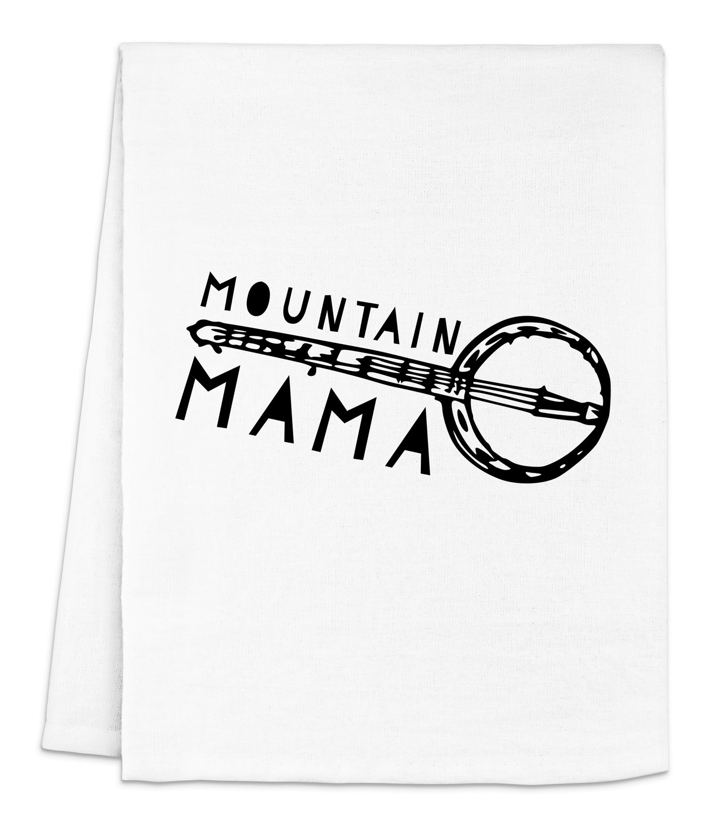 a white towel with the words mountain mama printed on it