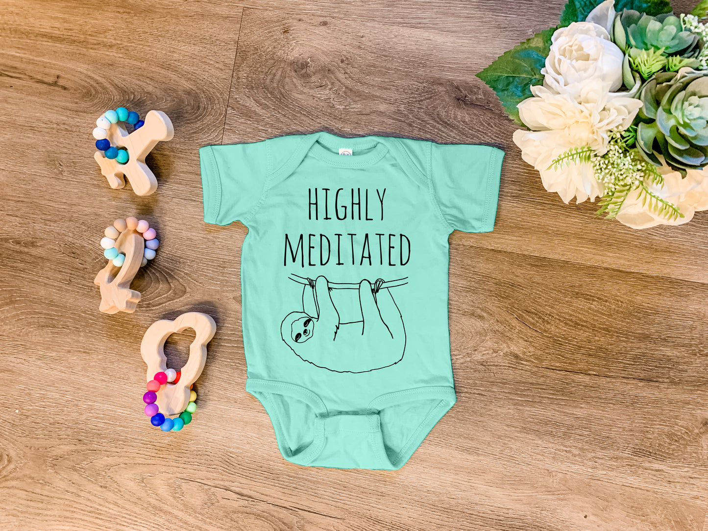 Highly Meditated (Sloth) - Onesie - Heather Gray, Chill, or Lavender