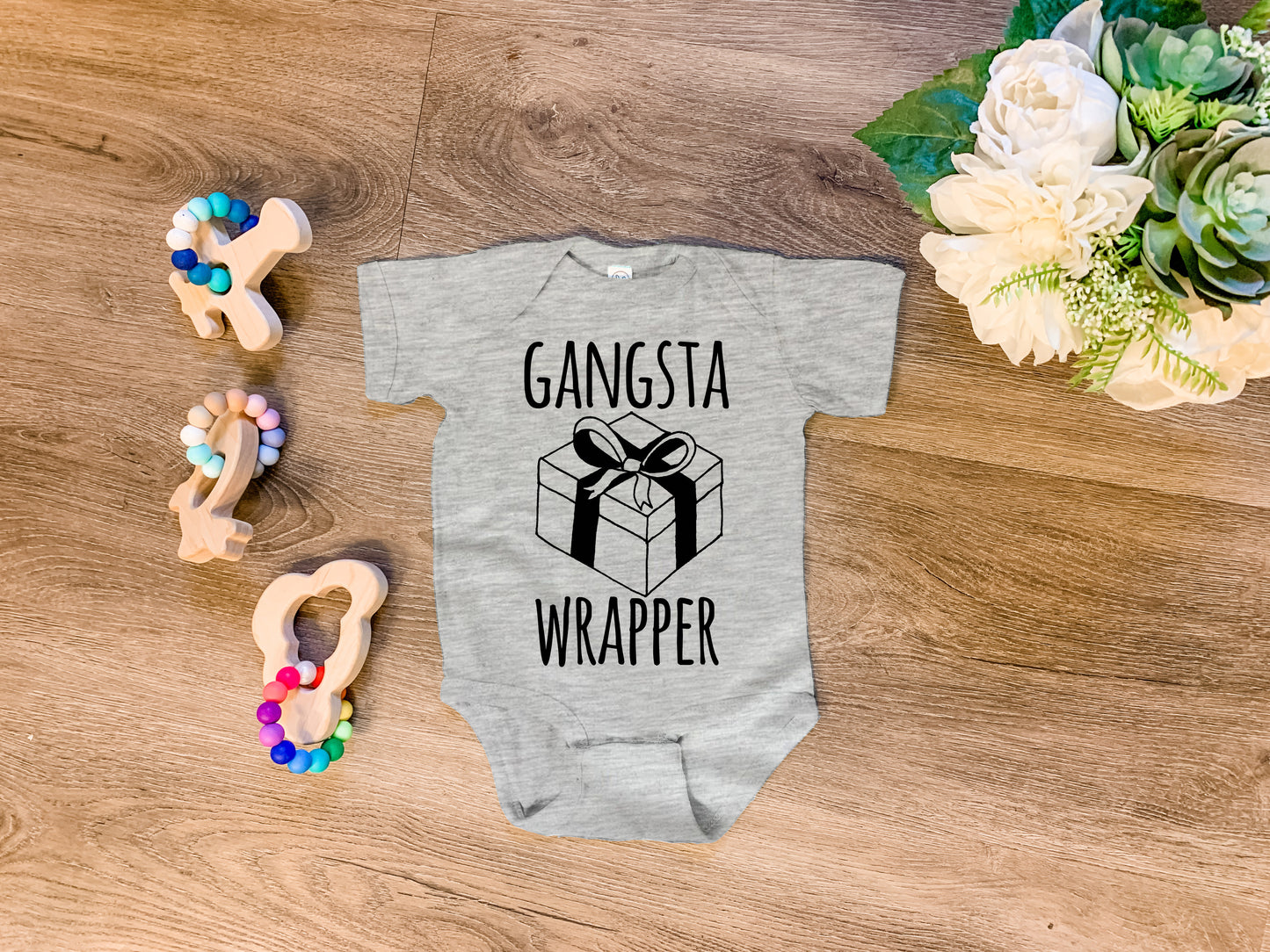 Gangsta Wrapper - Onesie - Heather Gray, Chill, or Lavender