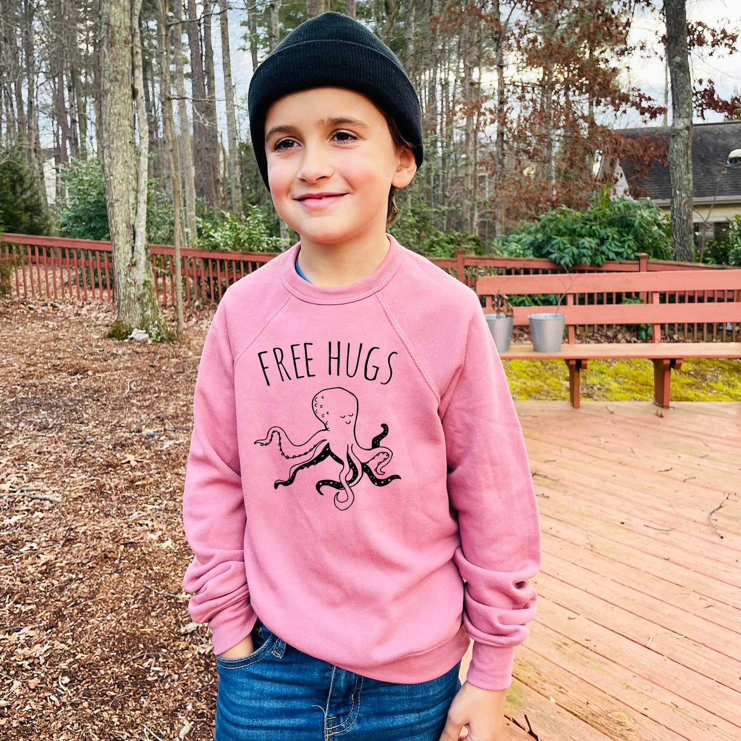 Free Hugs (Kids) - Kid's Sweatshirt - Heather Gray or Mauve