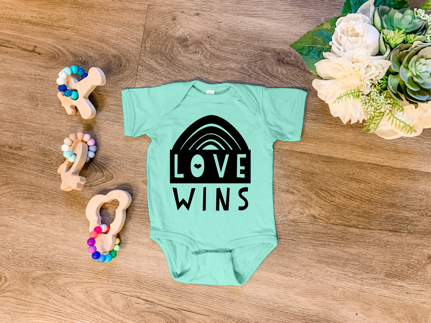 Love Wins - Onesie - Heather Gray, Chill, or Lavender