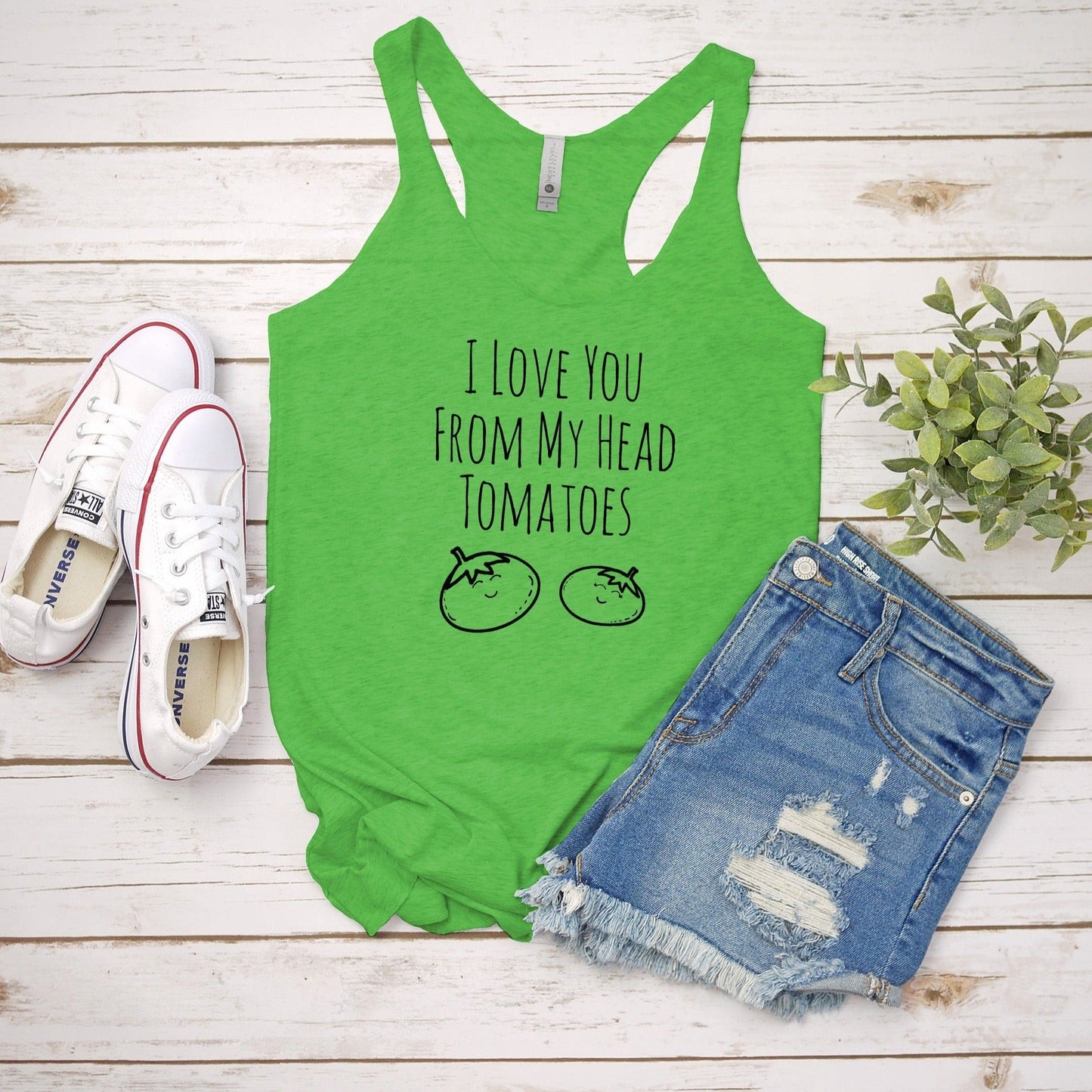 I Love You From My Head Tomatoes - Women's Tank - Heather Gray, Tahiti, or Envy