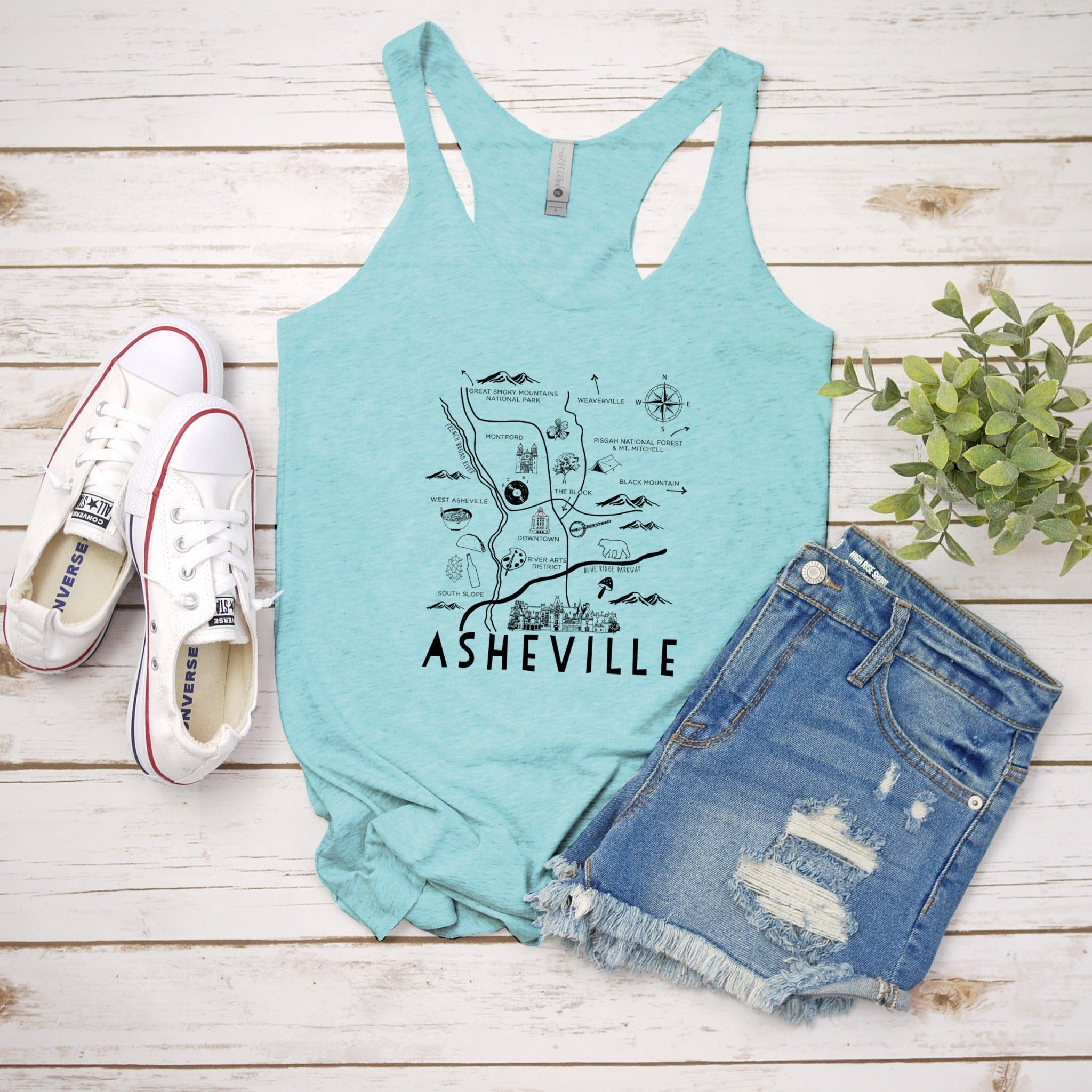 Asheville Map - Women's Tank