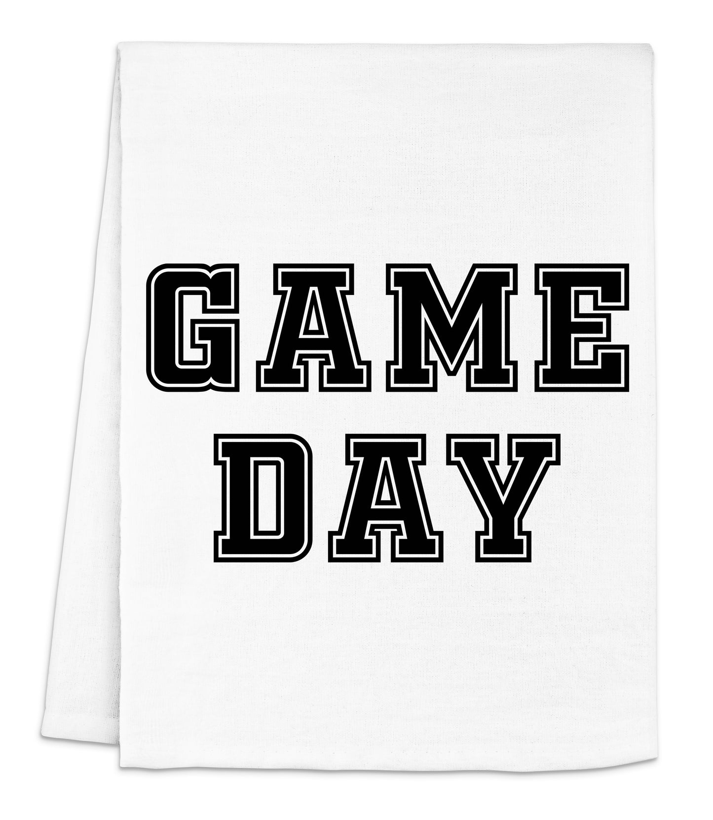 a white towel with the words game day printed on it
