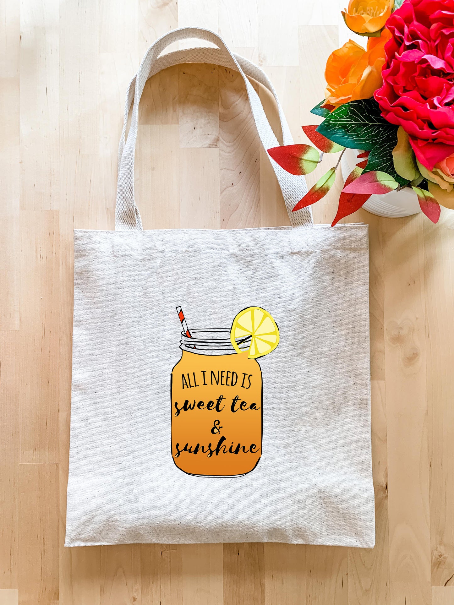 a white bag with a picture of a jar of lemonade