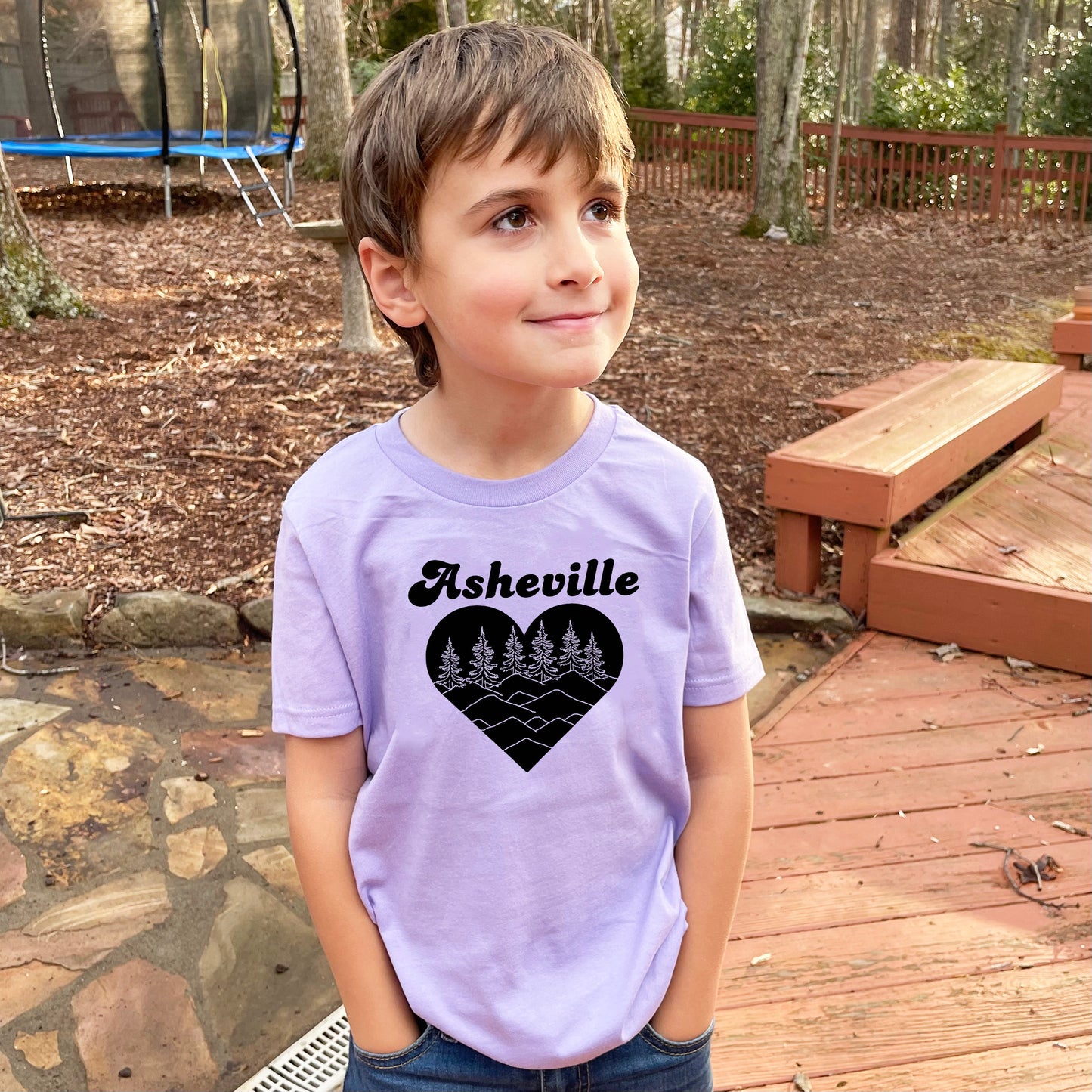 Asheville Heart - Kid's Tee - Columbia Blue or Lavender