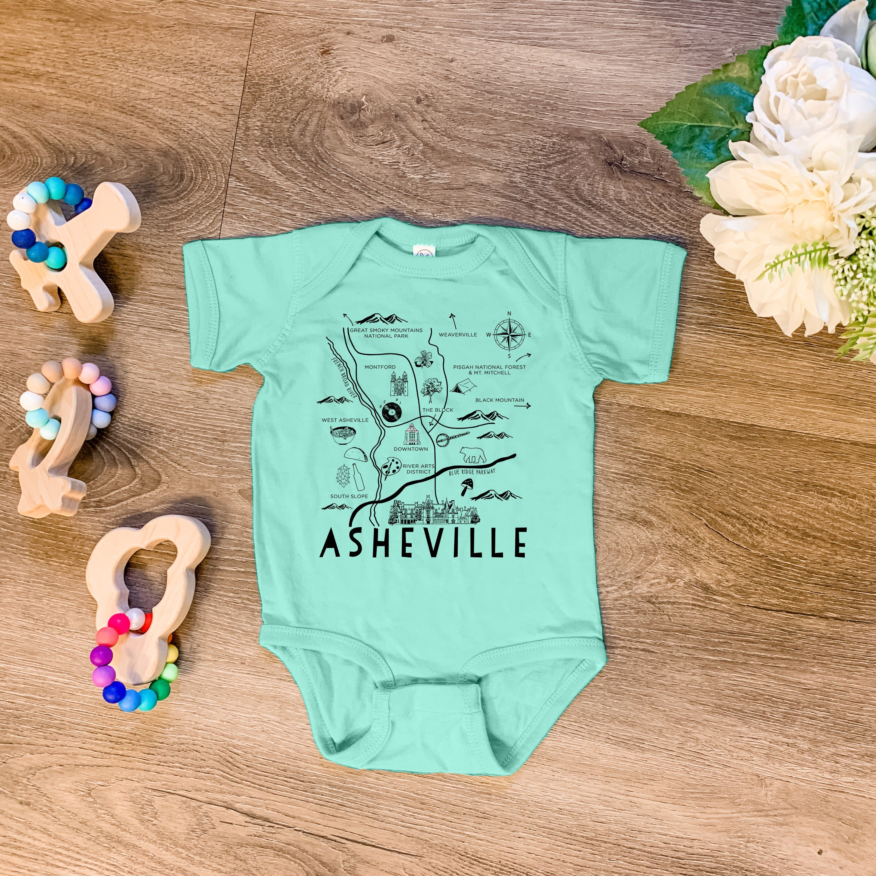 Asheville Map - Onesie