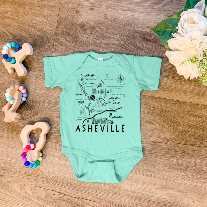 Asheville Map - Onesie