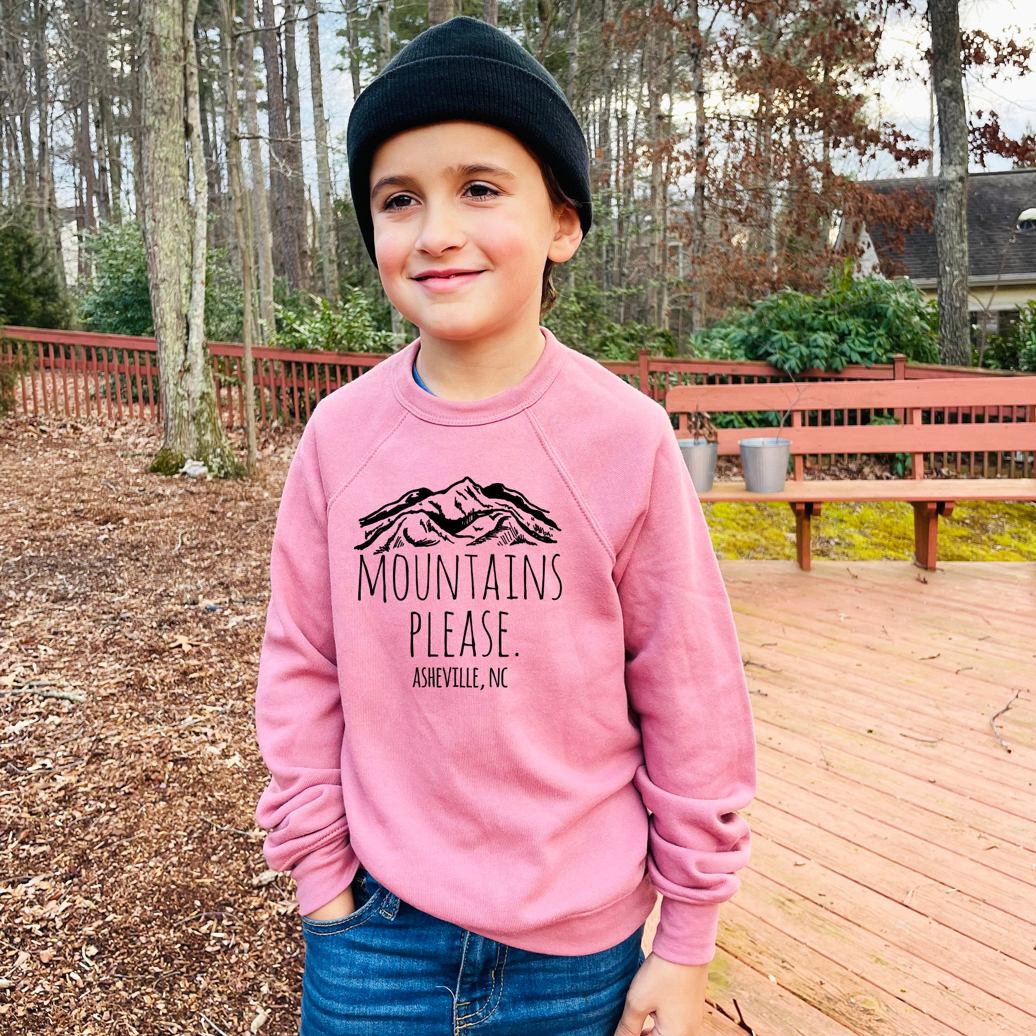 Mountains Please Asheville, Asheville, NC - Kid's Sweatshirt