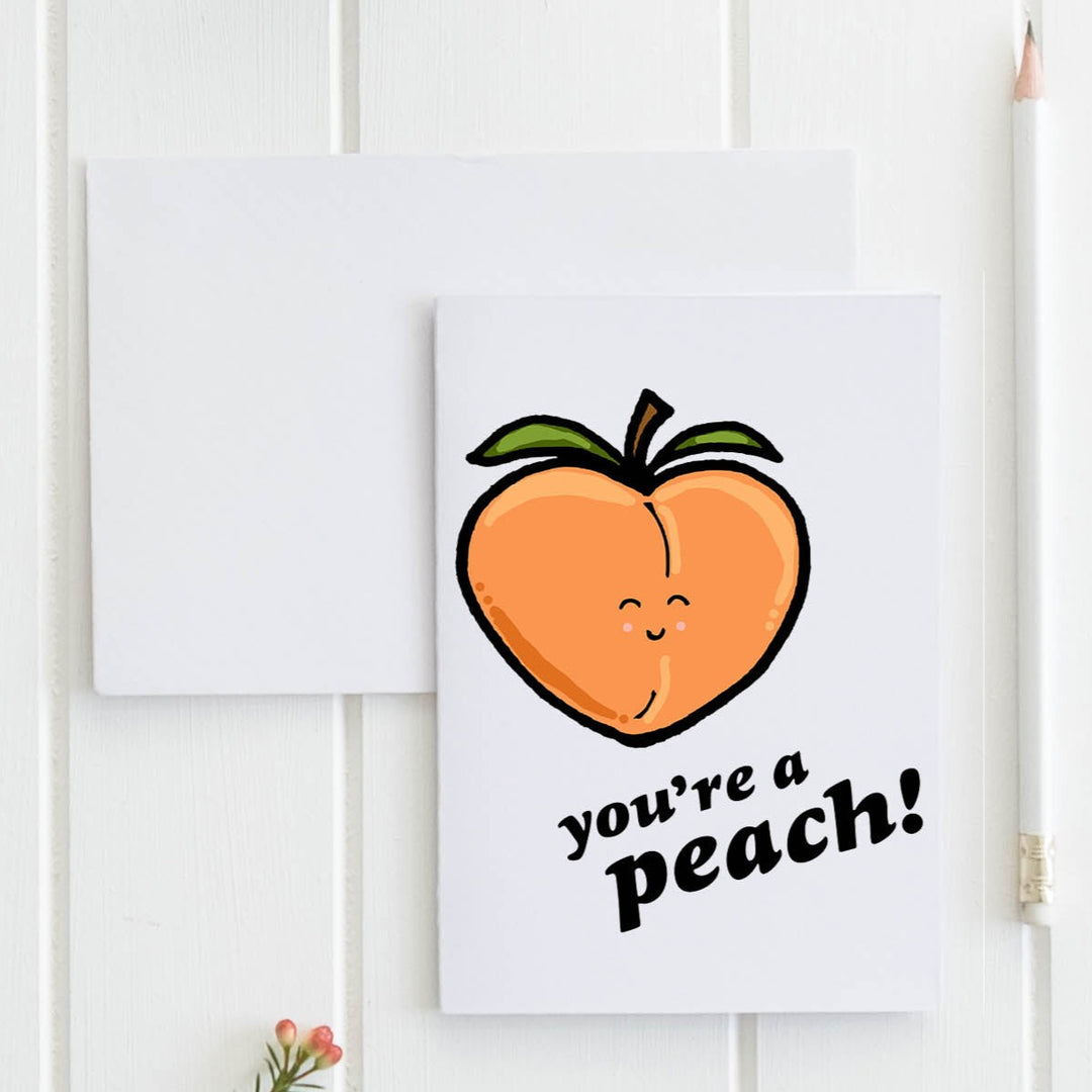 SALE - You're a Peach - Greeting Card - MoonlightMakers