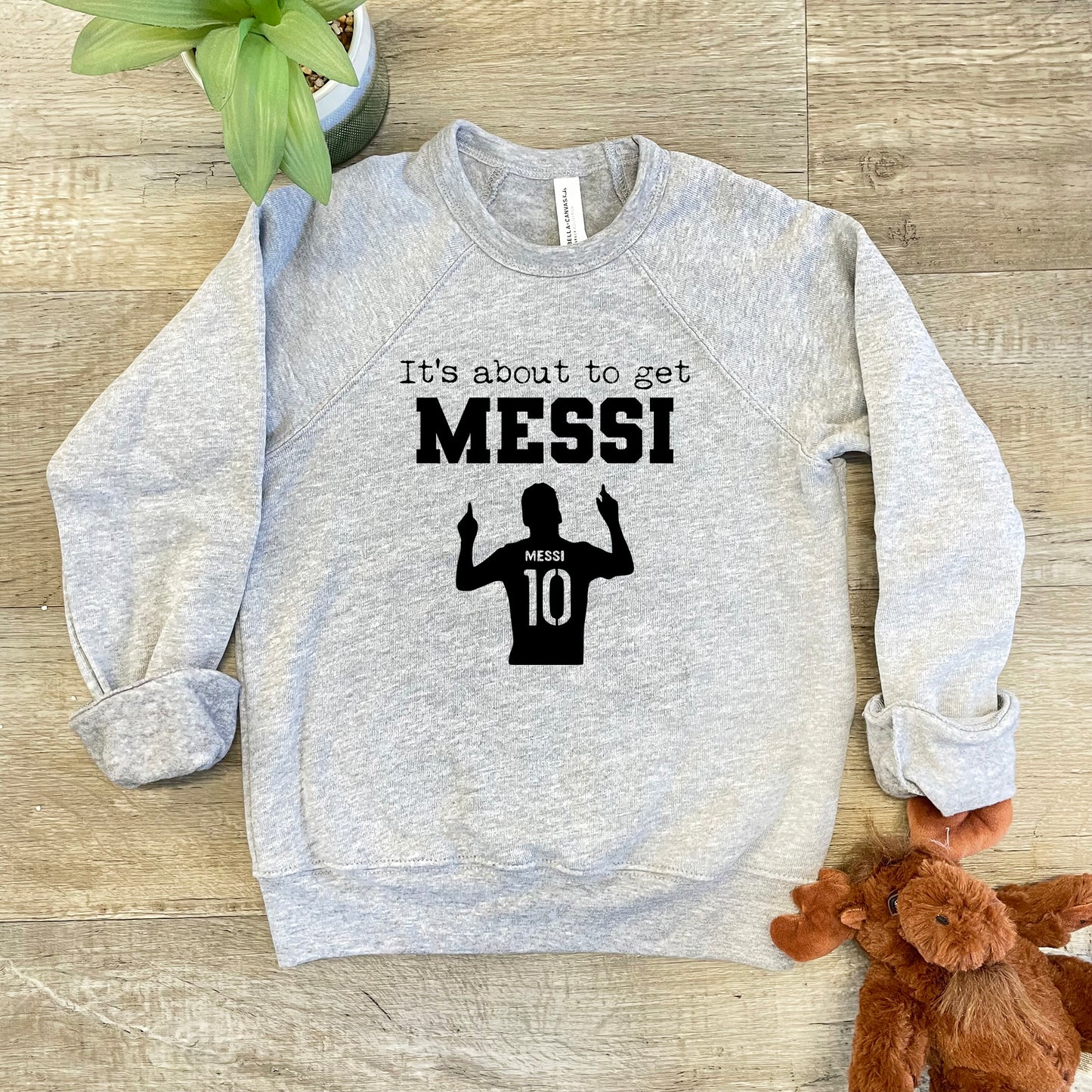 It's About To Get Messi (Soccer) - Kid's Sweatshirt - Heather Gray or Mauve