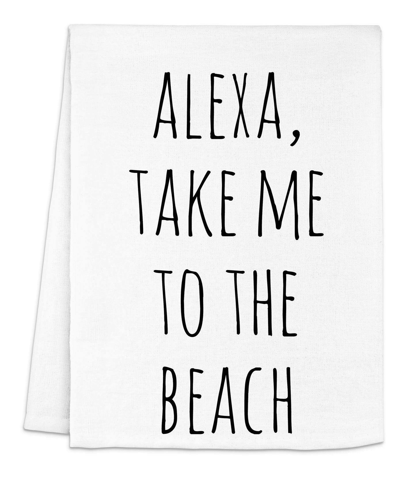 a napkin that says, alexa take me to the beach