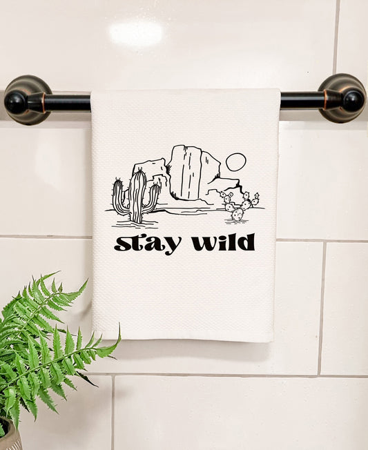 Stay Wild - Kitchen/Bathroom Hand Towel (Waffle Weave)