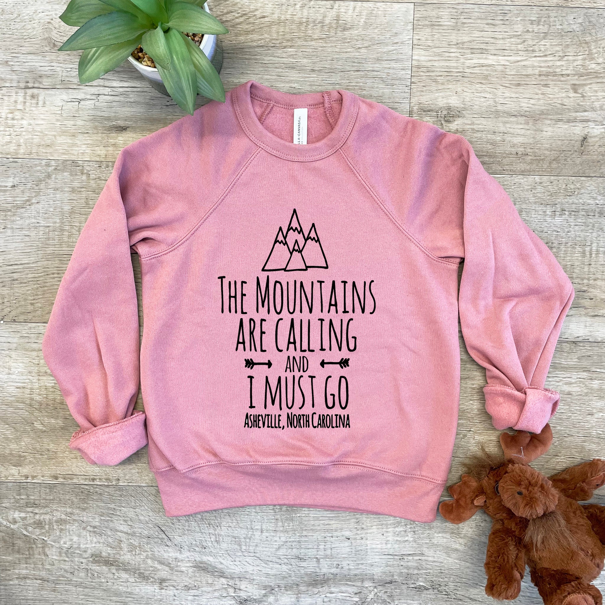 The Mountains Are Calling And I Must Go, Asheville North Carolina - Kid's Sweatshirt