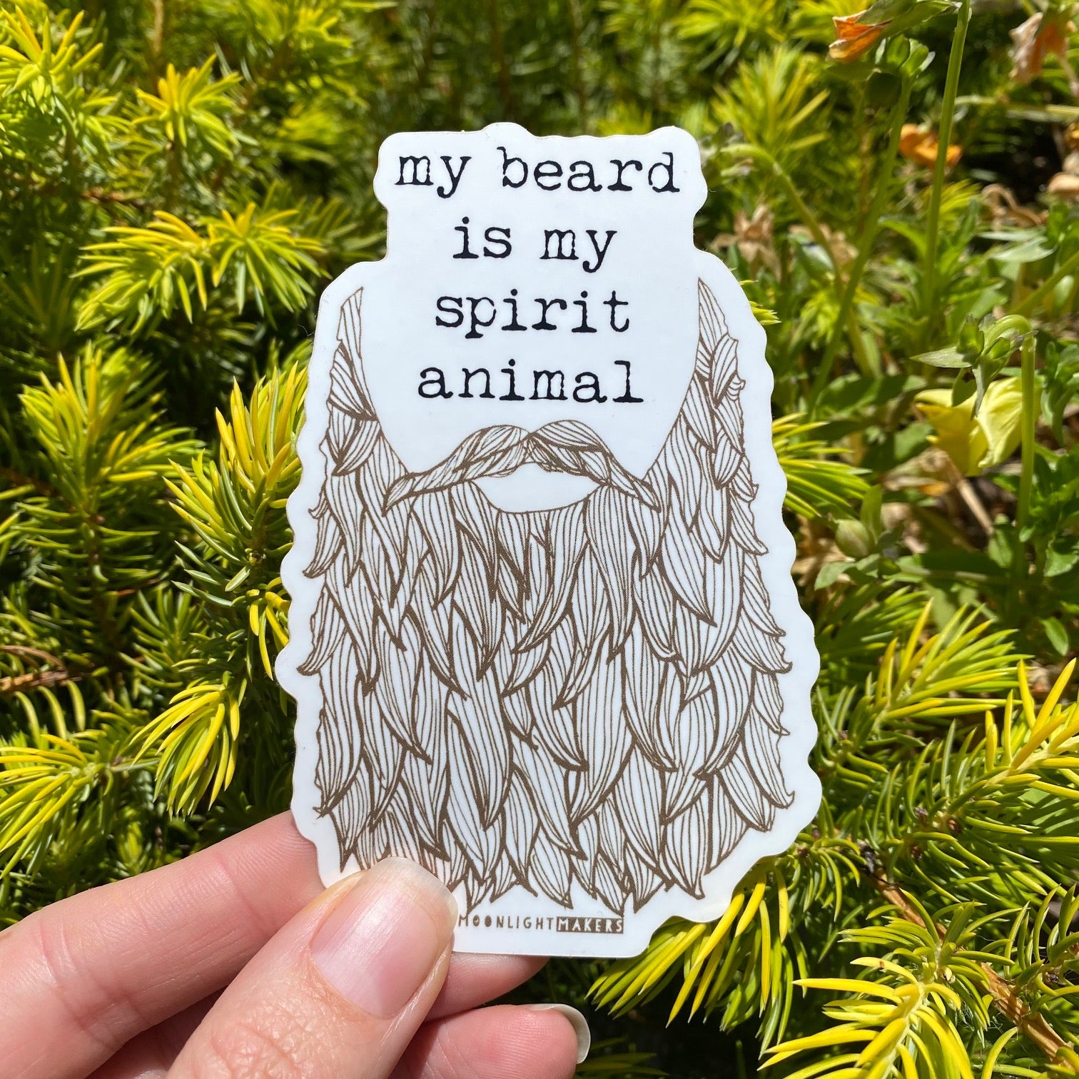My Beard Is My Spirit Animal - Die Cut Sticker - MoonlightMakers