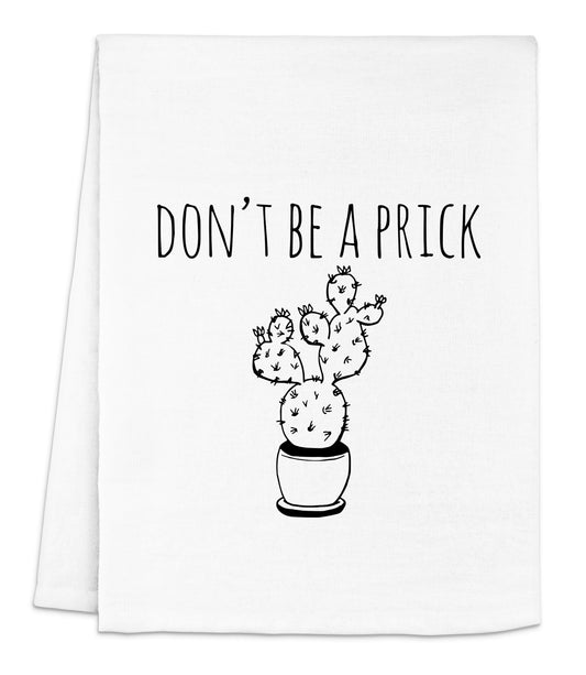 a napkin with a cactus in a pot that says don't be a prick