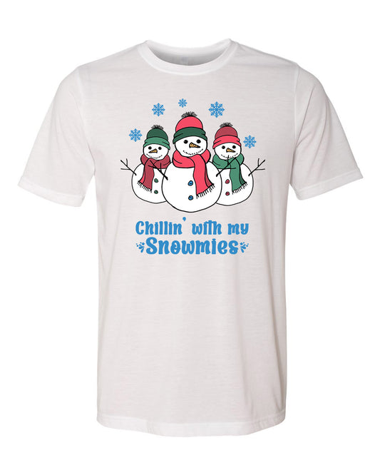 Chillin With My Snowmies - Men's / Unisex Tee - White