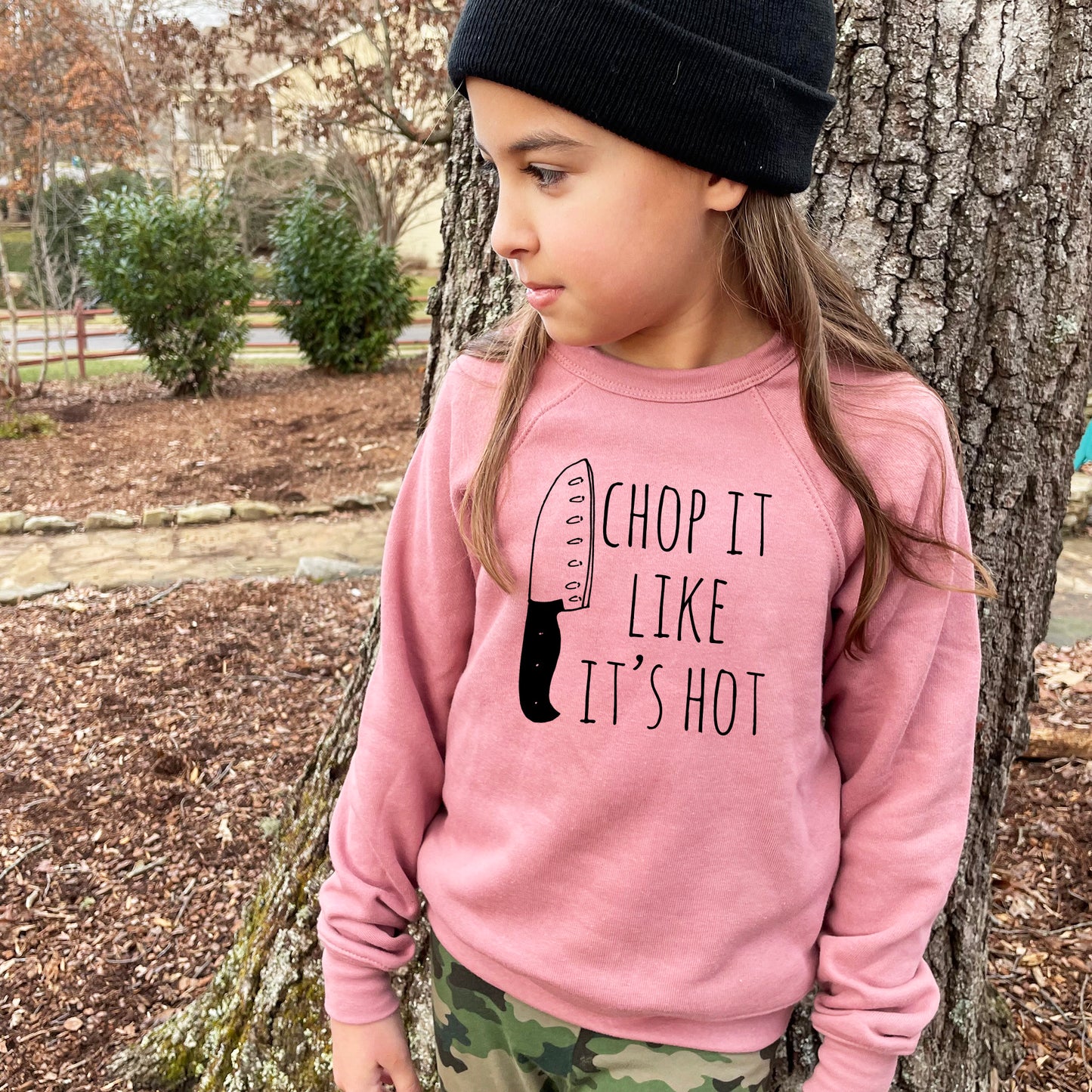 Chop It Like It's Hot - Kid's Sweatshirt - Heather Gray or Mauve