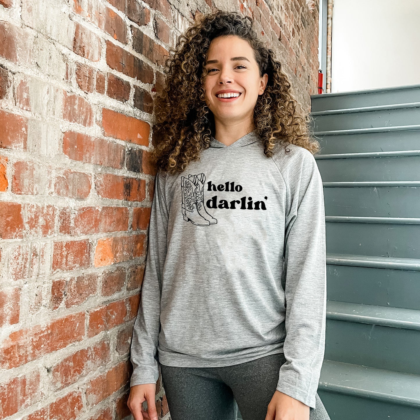 Hello Darlin' - Unisex T-Shirt Hoodie - Heather Gray