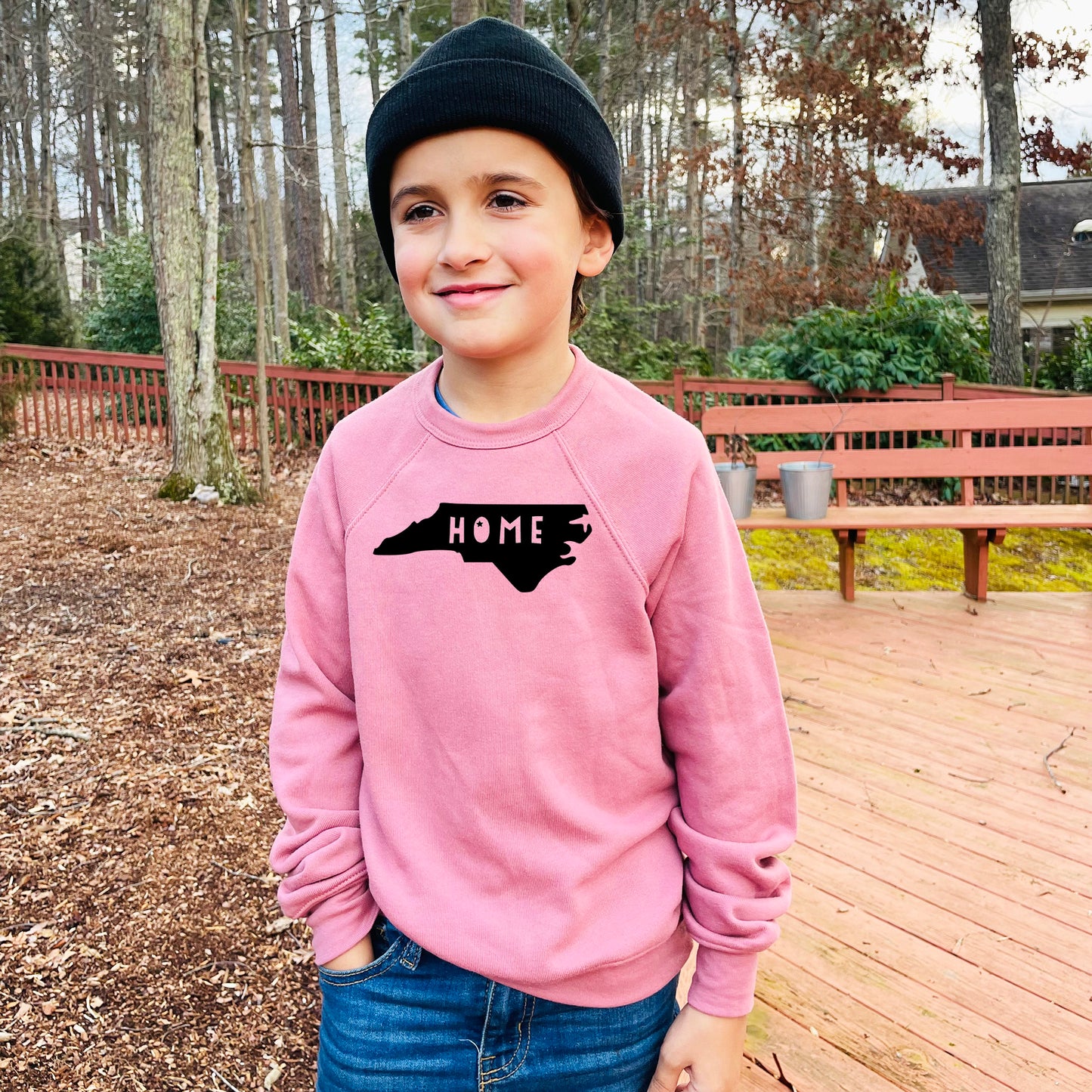 Home (North Carolina) - Kid's Sweatshirt - Heather Gray or Mauve