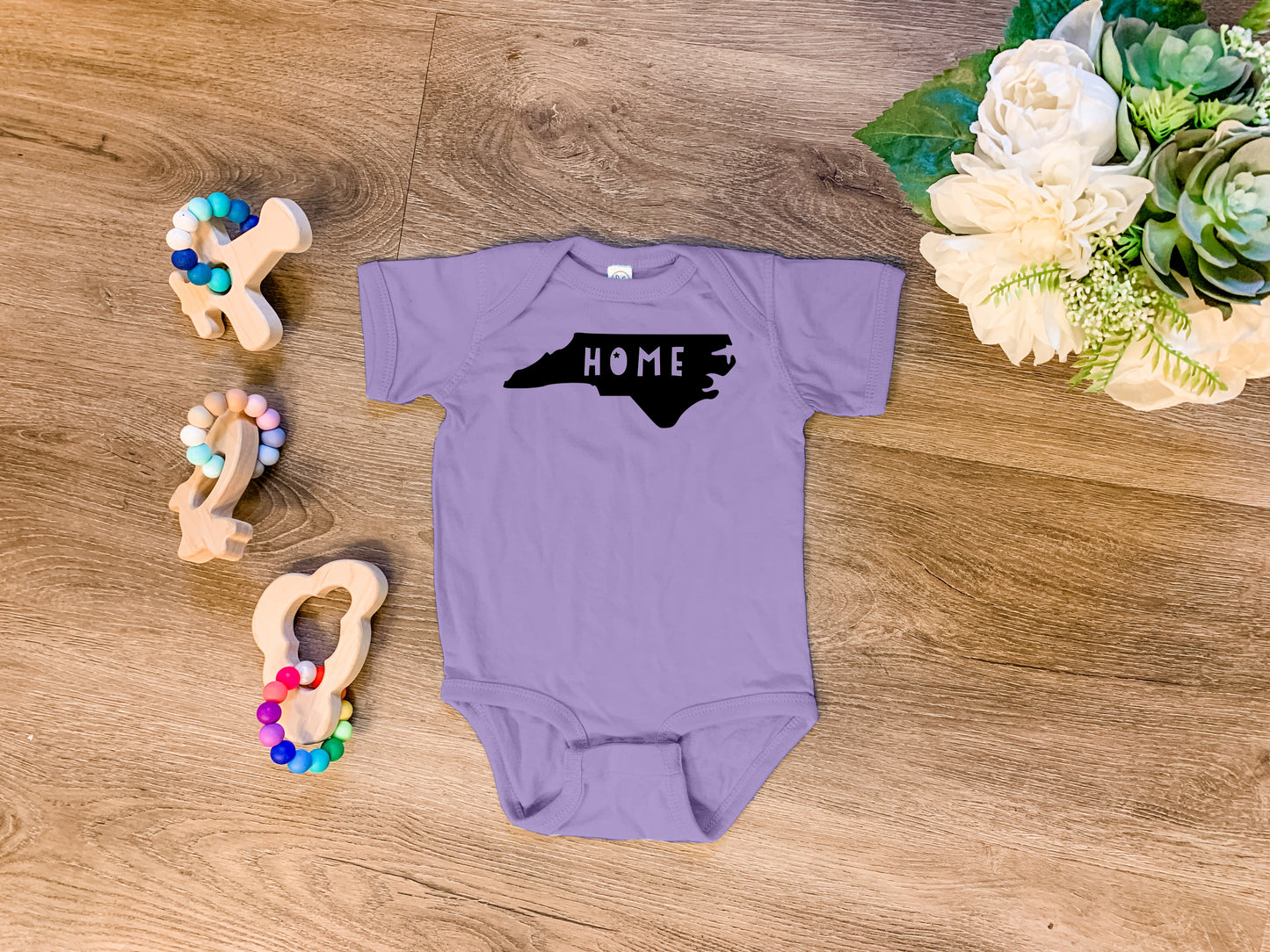 Home (North Carolina) - Onesie - Heather Gray, Chill, or Lavender