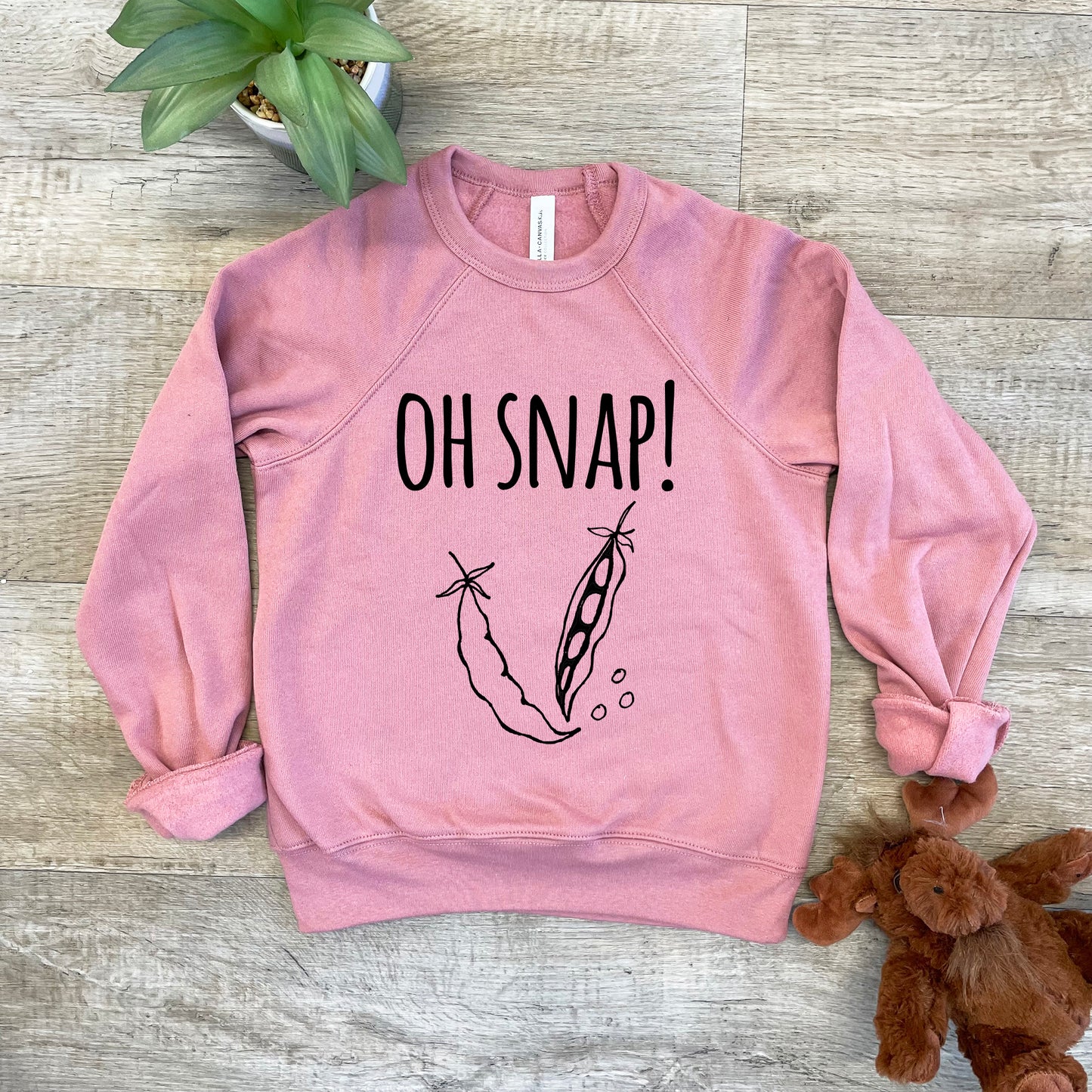 Oh Snap (Peas) - Kid's Sweatshirt - Heather Gray or Mauve