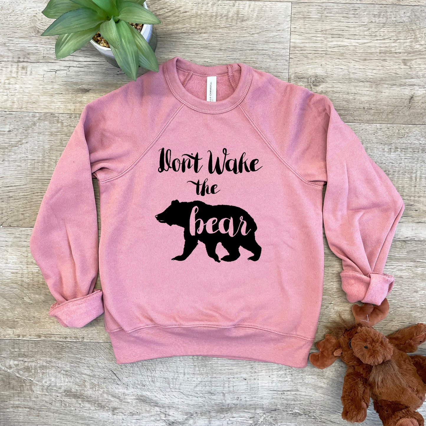 Don't Wake The Bear - Kid's Sweatshirt - Heather Gray or Mauve