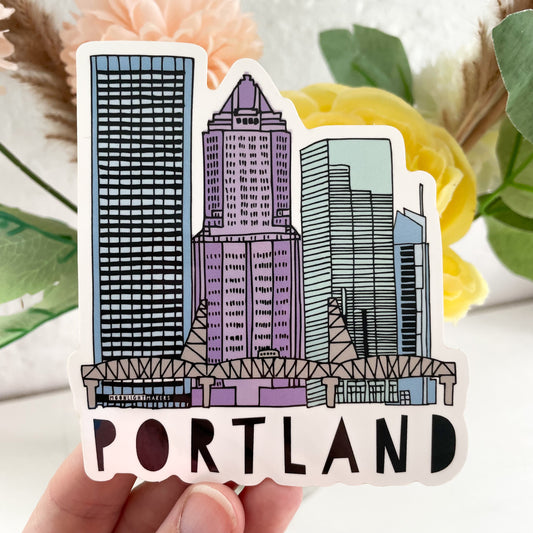 Portland, Oregon Skyline - Die Cut Sticker