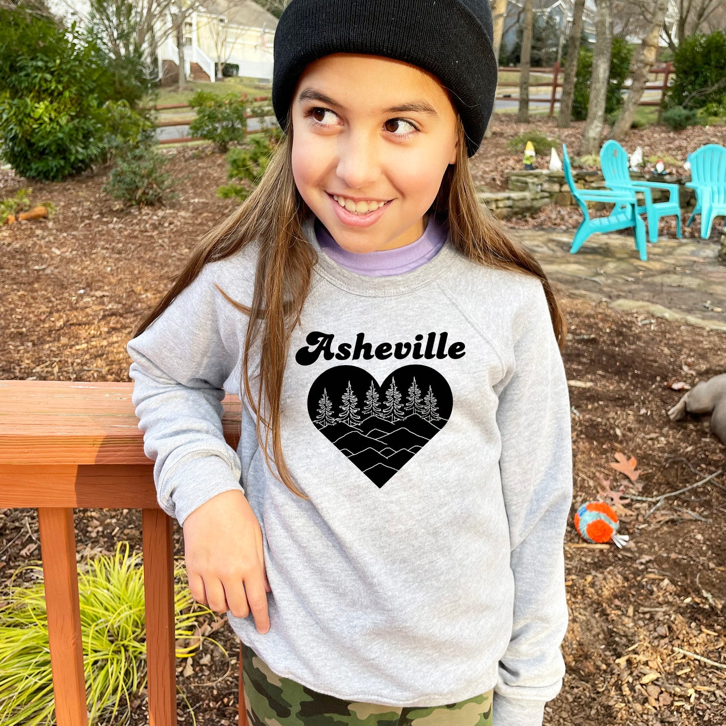 Asheville Heart - Kid's Sweatshirt - Heather Gray or Mauve