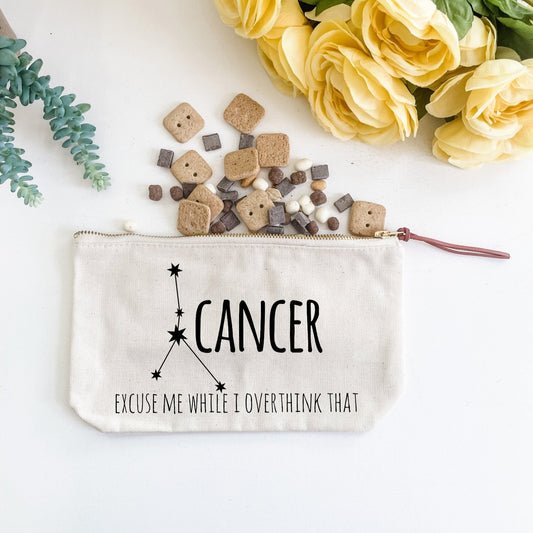 Cancer (Signs Of The Zodiac) - Canvas Zipper Pouch