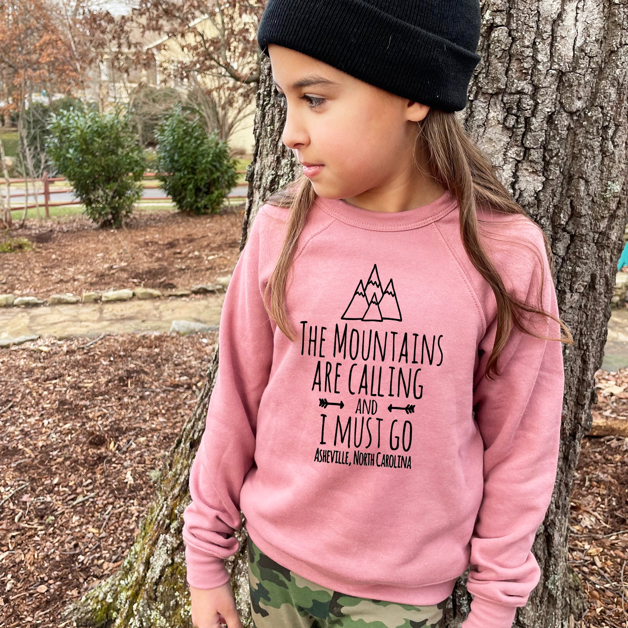 The Mountains Are Calling And I Must Go, Asheville North Carolina - Kid's Sweatshirt