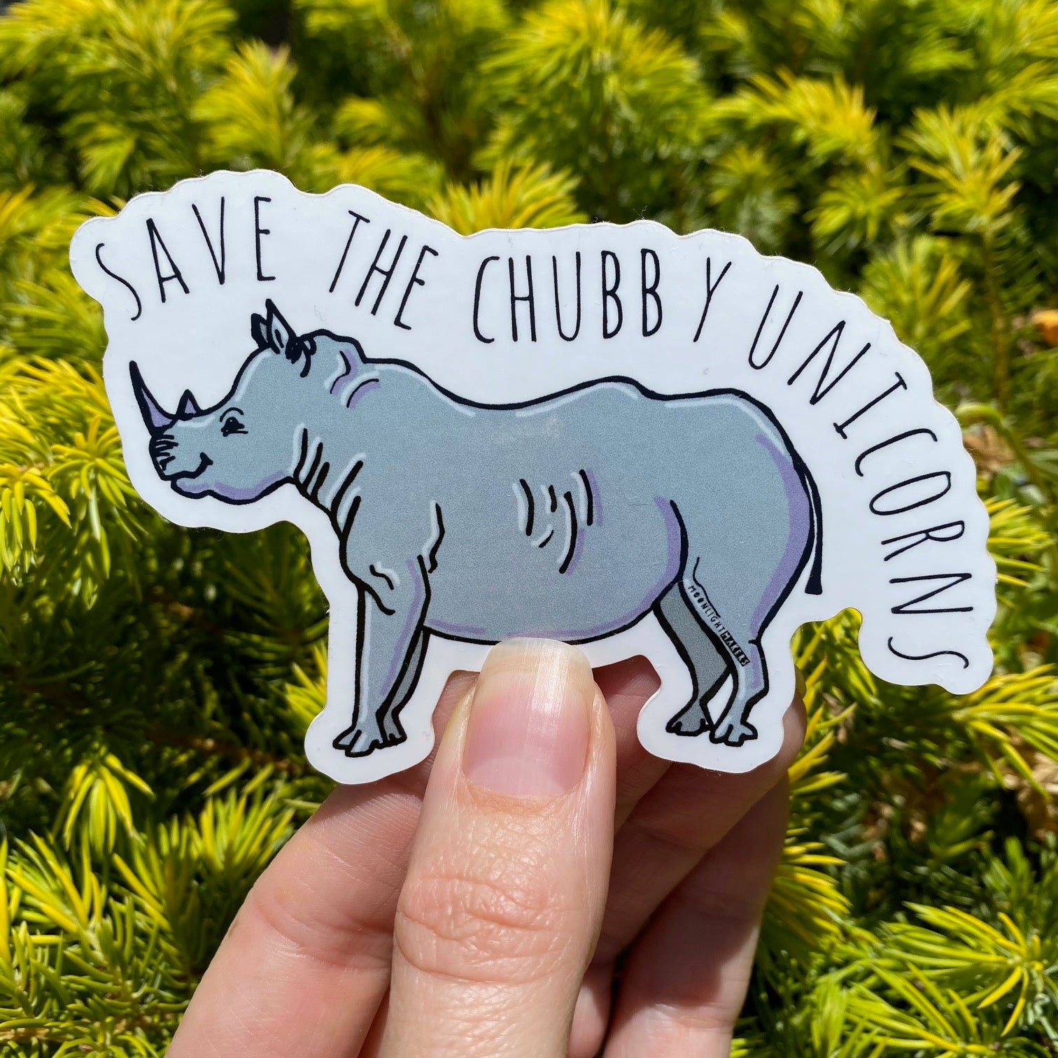 Save The Chubby Unicorns (Rhinos) - Die Cut Sticker - MoonlightMakers