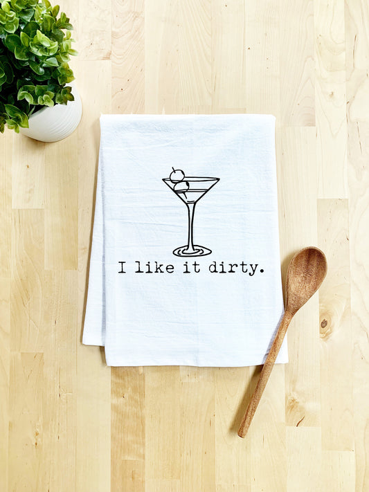 I Like It Dirty (Martini) Dish Towel - White Or Gray