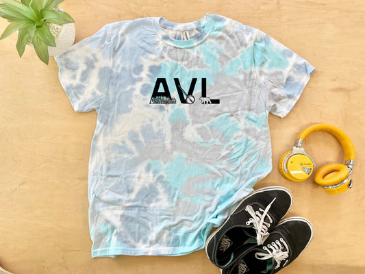 AVL (Asheville) - Mens/Unisex Tie Dye Tee - Blue