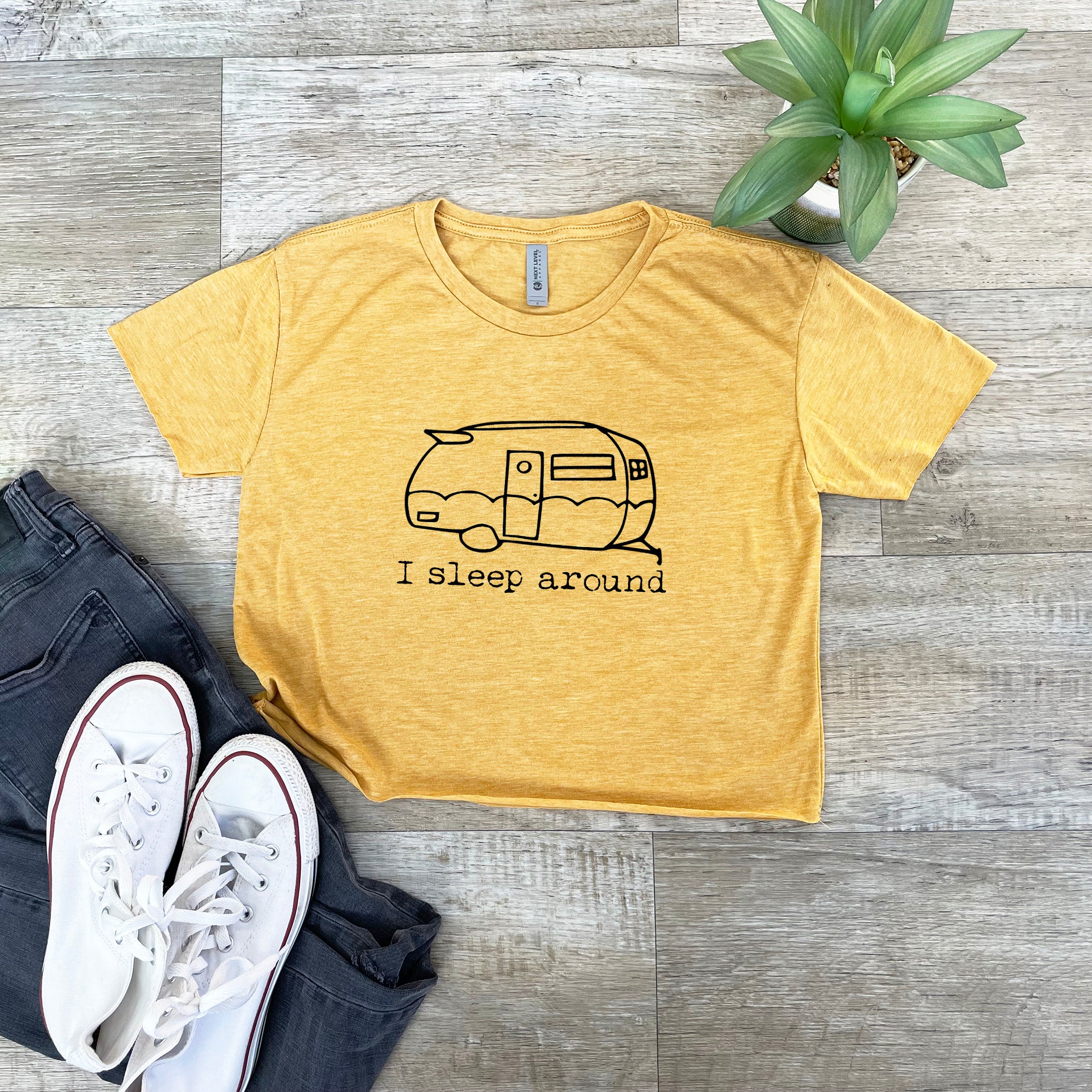 I Sleep Around (Camper) - Women's Crop Tee