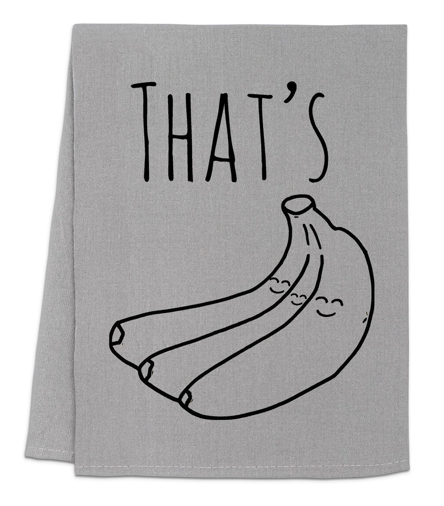 a towel with a drawing of two bananas on it